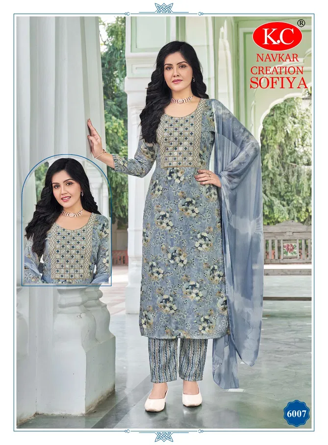 Sofia Vol 6 By Kc Capsul Foil Printed Kurti With Bottom Dupatta Exporters In India